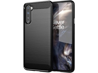 OnePlus Nord Carbon Gummi Hülle TPU Case schwarz