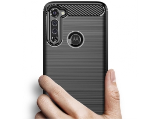 Motorola Moto G Pro Carbon Gummi Hülle TPU Case schwarz