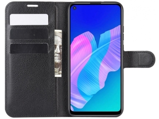 Huawei P40 Lite E Lederhülle Portemonnaie Karten Etui schwarz