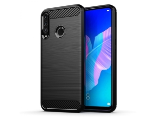 Huawei P40 Lite E Carbon Gummi Hülle TPU Case schwarz