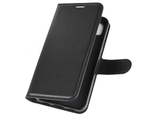 Google Pixel 4a Lederhülle Portemonnaie Karten Etui schwarz