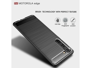 Motorola Edge Carbon Gummi Hülle TPU Case schwarz