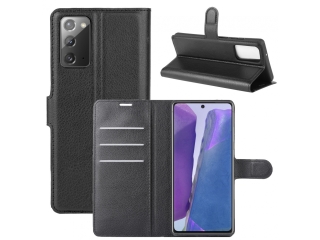 Samsung Galaxy Note20 Lederhülle Portemonnaie Karten Etui schwarz