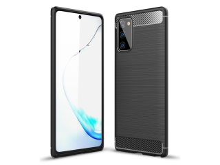 Samsung Galaxy Note20 Carbon Gummi Hülle TPU Case schwarz