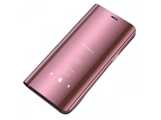 Oppo A5 2020 Flip Cover Clear View Case transparent rosa