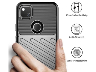 Google Pixel 4a SpaceCase Stripes Impact-Resistant Hülle schwarz