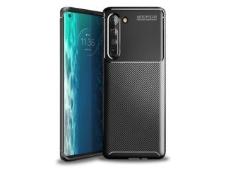 Motorola Edge Carbon Design Hülle TPU Case flexibel schwarz