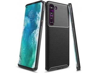 Motorola Edge Carbon Design Hülle TPU Case flexibel schwarz