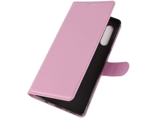 LG Velvet Lederhülle Portemonnaie Karten Etui rosa