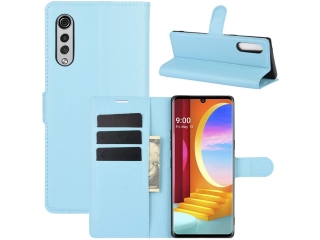 LG Velvet Lederhülle Portemonnaie Karten Etui hellblau