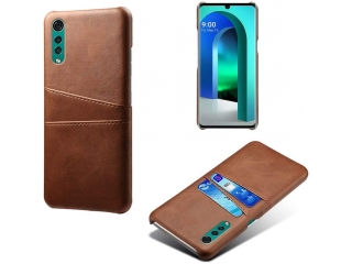 CardCaddy LG Velvet Leder Backcase mit Kartenfächern braun