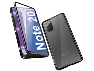 Samsung Galaxy Note20 Alu Magnetic Glass Case Panzerglas Vorne & Hinten schwarz