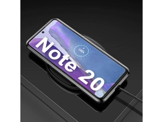 Samsung Galaxy Note20 Alu Magnetic Glass Case Panzerglas Vorne & Hinten schwarz
