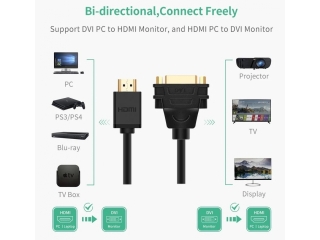 UGREEN HDMI auf DVI Adapter / DVI auf HDMI Adapter Kabel 1080P 25cm