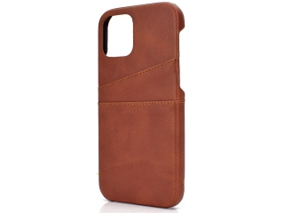 CardCaddy Apple iPhone 12 Pro Leder Backcase mit Kartenfächern braun