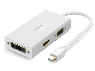 UGREEN Mini Display Port auf HDMI, VGA und DVI Adapter weiss