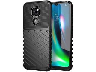 Motorola Moto G9 Play SpaceCase Stripes Impact-Resistant Hülle schwarz