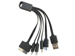Kurzes USB Ladekabel Lightning, USB-C, MicroUSB, Mini, 30-Pin schwarz