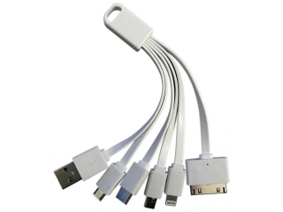 Kurzes USB Ladekabel Lightning, USB-C, MicroUSB, Mini, 30-Pin weiss