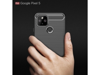 Google Pixel 5 Carbon Gummi Hülle TPU Case schwarz