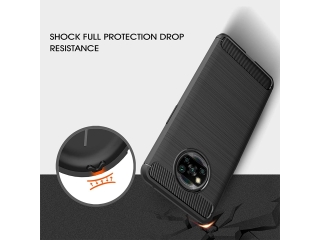 Xiaomi Poco X3 Carbon Gummi Hülle TPU Case schwarz
