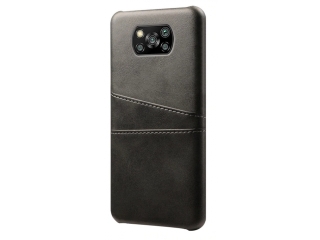 CardCaddy Xiaomi Poco X3 Leder Backcase mit Kartenfächern schwarz