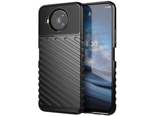 Nokia 8.3 SpaceCase Stripes Impact-Resistant Hülle schwarz