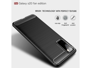 Samsung Galaxy S20 FE Carbon Gummi Hülle TPU Case schwarz