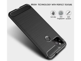 Google Pixel 4a 5G Carbon Gummi Hülle TPU Case schwarz
