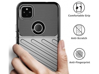 Google Pixel 4a 5G SpaceCase Stripes Impact-Resistant Hülle schwarz