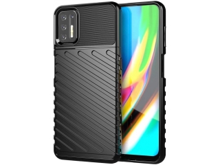 Motorola Moto G9 Plus SpaceCase Stripes Impact-Resistant Hülle schwarz