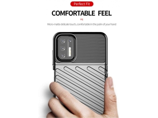 Motorola Moto G9 Plus SpaceCase Stripes Impact-Resistant Hülle blau
