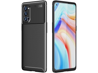 Oppo Reno4 Pro 5G Carbon Design Hülle TPU Case flexibel schwarz