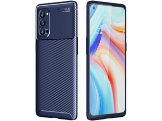 Oppo Reno4 Pro 5G Carbon Design Hülle TPU Case flexibel blau