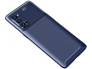 Oppo Reno4 Pro 5G Carbon Design Hülle TPU Case flexibel blau