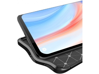 Oppo Reno4 Pro 5G Leder Design Gummi Hülle TPU Cover schwarz