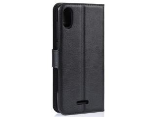 Wiko Y81 Lederhülle Portemonnaie Karten Etui schwarz