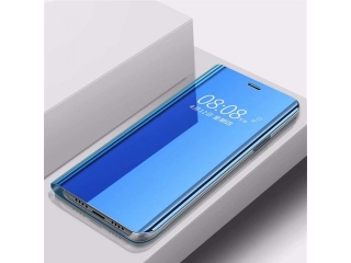 Xiaomi Poco X3 Flip Cover Clear View Case transparent blau