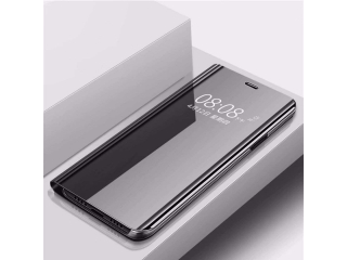Xiaomi Poco X3 Flip Cover Clear View Case transparent schwarz