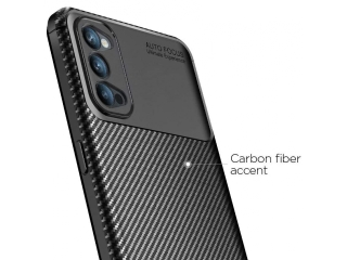 Oppo Reno4 5G Carbon Design Hülle TPU Case flexibel schwarz