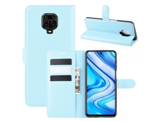 Xiaomi Redmi Note 9 Pro Lederhülle Portemonnaie Karten Etui hellblau