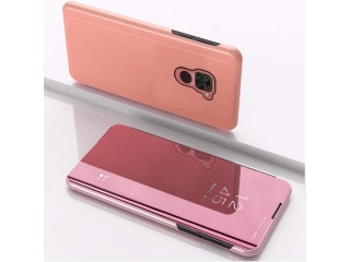 Xiaomi Redmi Note 9 Flip Cover Clear View Case transparent rosa