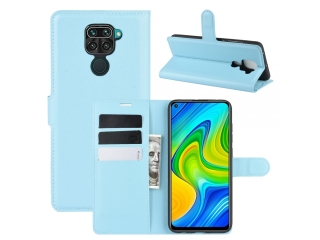 Xiaomi Redmi Note 9 Lederhülle Portemonnaie Karten Etui hellblau