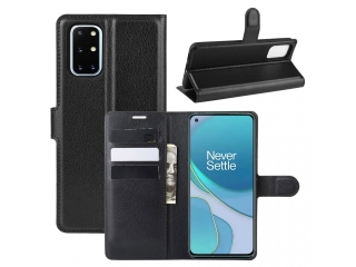 OnePlus 8T Lederhülle Portemonnaie Karten Etui schwarz