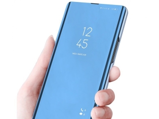 Apple iPhone 12 Flip Cover Clear View Case transparent blau