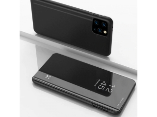 Apple iPhone 12 Pro Max Flip Cover Clear View Case transparent schwarz