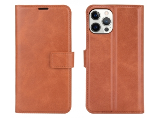 Apple iPhone 12 Pro Hülle Portemonnaie Ledertasche braun