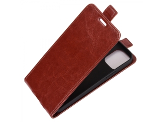 iPhone 12 Pro Leder Hülle Ledertasche aufklappbar nach unten braun