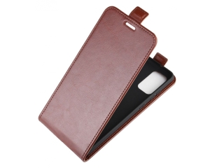 Samsung Galaxy S20 FE Leder Hülle aufklappbar nach unten braun