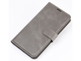 Apple iPhone 12 Pro Max Hülle Portemonnaie Ledertasche grau